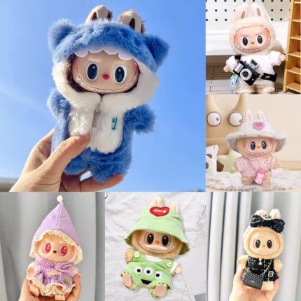 Spruce up any 17cm plush buddy with these Fashion Overalls Dolls Clothes Accessories crafted to pop on Labubu V1 and V2 cuties