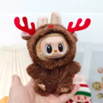 Switch it up with this 17cm Soft Mini Adorable Accessory Santa and Reindeer Sweater + Hat combo available for Labubu Idol dolls (V1 and V2—holiday eligibility strut!) - Image 4