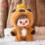 Kpop Exo Labubu Idol Dolls Capybara Onesie Clothing DIY Gift Evelyn 20cm Mini Plush Clothes Outfit Accessories