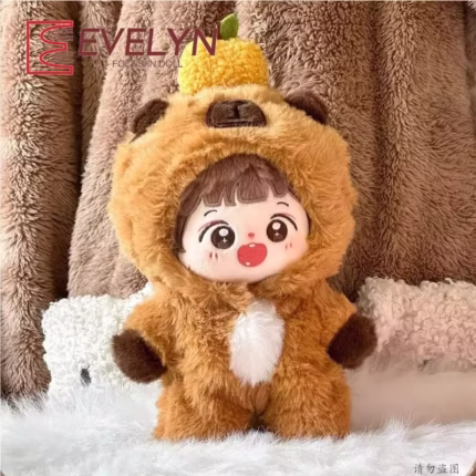 Kpop Exo Labubu Idol Dolls Capybara Onesie Clothing DIY Gift Evelyn 20cm Mini Plush Clothes Outfit Accessories