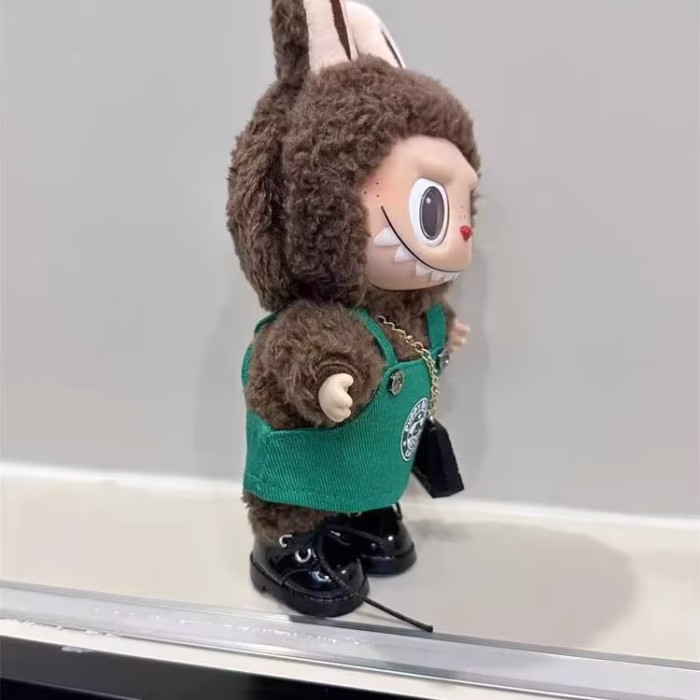Labubu, 17 cm Doll's Outfit Accessories for the Monsters’ Outfit, Green Coffee Dress and Shoes - Image 5