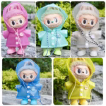 The 15/17cm Labubu V1/2/3 Raincoat Hoodie set is the ultimate snuggle-meets-stylish outfit your tiny besties need! These Labubu-branded raincoat hoodies