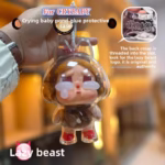 Magical and practical, the vinyl facehugger cradles your Cryptoby Labubu—styling, safety, and love in one motion—while the dolls themselves are backstage waiting for their jaunty cover.