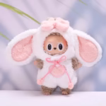 15–17 cm V1/2/3 Mini Plush Cotton Doll Adorable Lop-Eared Rabbit Head Coverings by Labubu Handmade Clothing Gifts and Decorations - Image 3
