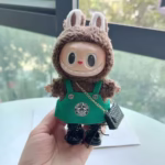 Labubu, 17 cm Doll's Outfit Accessories for the Monsters’ Outfit, Green Coffee Dress and Shoes