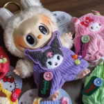 Charming Overalls and Labubu Doll Clothes Gifts: Sanrio Kuromi and Cinnamoroll Cotton Fashions for 17cm Dolls - Image 4