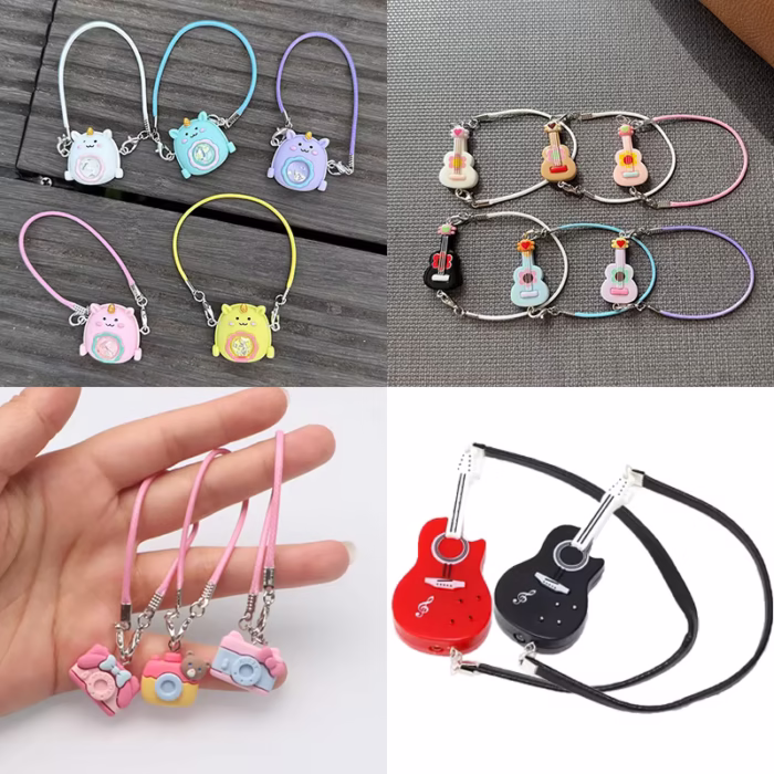 Accessories for 15–20cm Labubu Plush Dollhouse Decoration with Simulated Guitar and Camera Model - Image 1