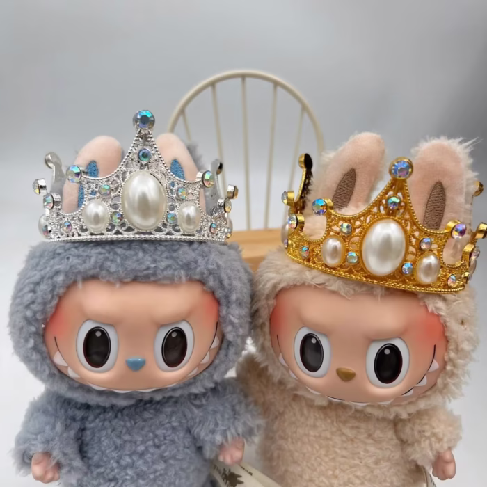 Crafted from lightweight, sturdy material, the retro crown hugs your Labubu’s head without weighing down the plush or leaving marks - Image 1