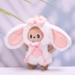 15–17 cm V1/2/3 Mini Plush Cotton Doll Adorable Lop-Eared Rabbit Head Coverings by Labubu Handmade Clothing Gifts and Decorations