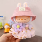 Spruce up any 17cm plush buddy with these Fashion Overalls Dolls Clothes Accessories crafted to pop on Labubu V1 and V2 cuties - Image 3