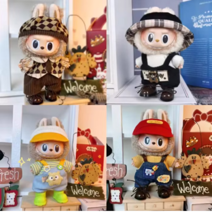 Tailored for boys, this Stylish 17cm Labubu Doll Clothing Set breathes fresh life into your plush friends with vibrant, expertly stitched outfits designed for plush Labubu dolls - Image 1