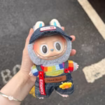 Labubu Idol Dolls Clothes 17cm Retro Overalls Adorable Bib Trousers Korea Kpop Exo Apparel Hoodie Plush Doll Clothes arrive with the runway-ready touch the mini superstar needs - Image 3
