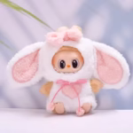 15–17 cm V1/2/3 Mini Plush Cotton Doll Adorable Lop-Eared Rabbit Head Coverings by Labubu Handmade Clothing Gifts and Decorations - Image 2