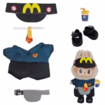 The 17cm Labubu Plush Doll Vinyl Blind Box Hanging Charm can give your Labubu the full-service vibe with an easy-swap waiter’s uniform - Image 3