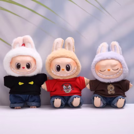 Outfit Accessories Cool Boy Capsule Set 17cm Labubu Dolls I II Gift-Sitting Party-Fashion EF13G