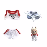 Kawaii Athlete Costume: 17cm Labubu Basketball Outfit | Adorable Soft Doll Clothes & Accessories - Image 4