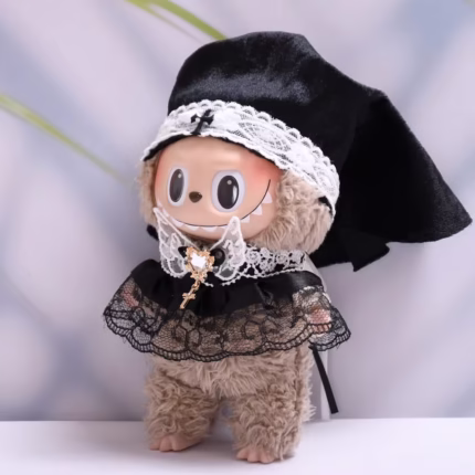 Gift Idea for DIY Clothing Decoration Lovers: 15–17cm Labubu Doll Nun Set, 15–17cm V1 V2 V3 Doll Nun Uniform with Shawl and Headscarf, 2 Pieces