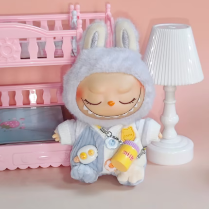 Labubu Dolls, 17cm, Bag This Adorable Mini Plush Doll Cozy Poncho