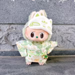 Doll clothes for Labubu Idol Doll plushies measuring 15–17 cm. Comes with a kimono skirt, eye mask, and fits V1, V2, V3. Two-pack perfect for decoration or gifting - Image 4