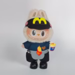 The 17cm Labubu Plush Doll Vinyl Blind Box Hanging Charm can give your Labubu the full-service vibe with an easy-swap waiter’s uniform - Image 2