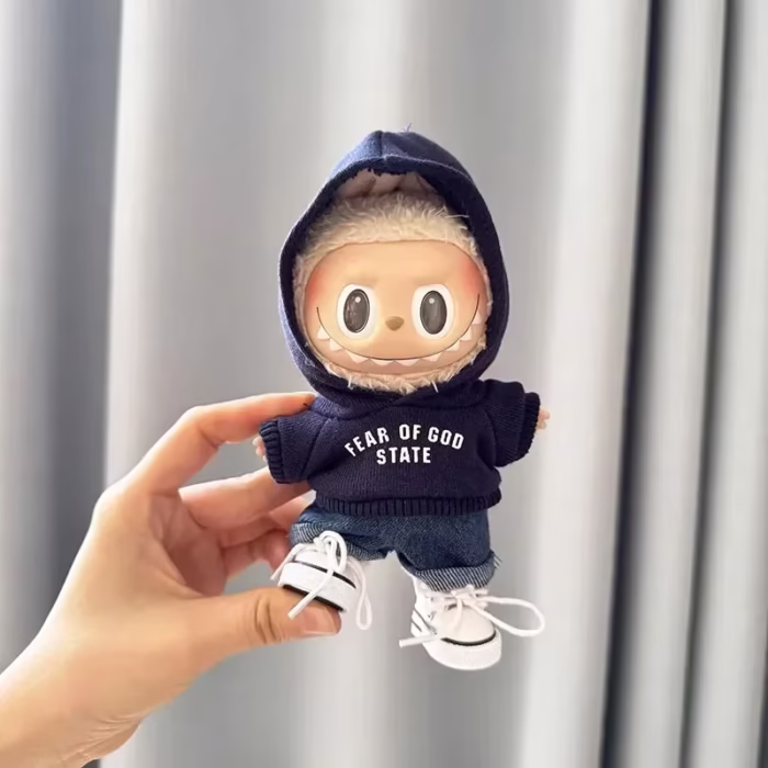 Miniature possibilities come wrapped in this Hoodie Set made for Labubu I & II Idol Dolls. Slip on a stylish miracle for Labubu plush no taller than a roll of fairy yarn - Image 2