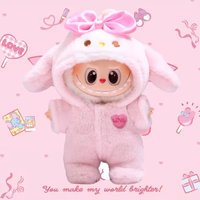 Presenting: The Bow Tie Pong Skirt Set previewing exclusive Labubu Doll Outfits for Universal Labubu Idol V1/V2 15/17cm dolls—tiny duds that shine - Image 3