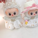 Mini Plush Doll Princess Outfit: Starry Skirt, Necklace, Cute Hat & 3-Pack For 15–17 cm - Image 2
