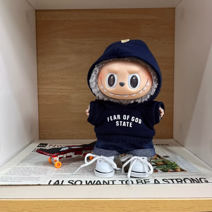 Miniature possibilities come wrapped in this Hoodie Set made for Labubu I & II Idol Dolls. Slip on a stylish miracle for Labubu plush no taller than a roll of fairy yarn - Image 3