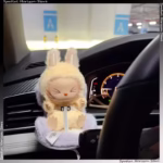 Keep that star vibe rolling in the real world with the Kawaii Labubu K-pop Mini Plush Doll Safety Seat - Image 2