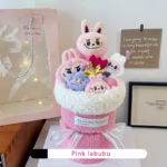 Spoil a favorite girl or woman with the birthday, Christmas, or anniversary Labubu Plush Toy & Flower Arrangement Gift Set - Image 2