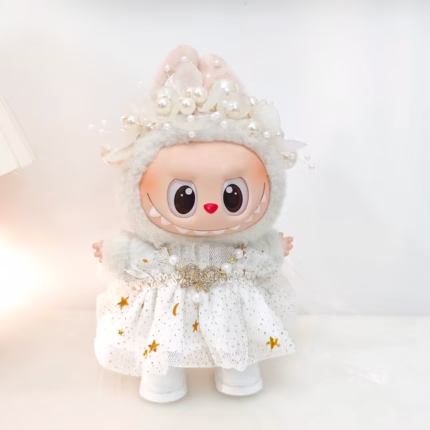 Mini Plush Doll Princess Outfit: Starry Skirt, Necklace, Cute Hat & 3-Pack For 15–17 cm